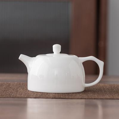 Dehua Suet Jade White Porcelain Teapot Well Blue Pot Ceramic Kung Fu Tea Set Simple Brewing Teapot with Filter Single Pot Teapot