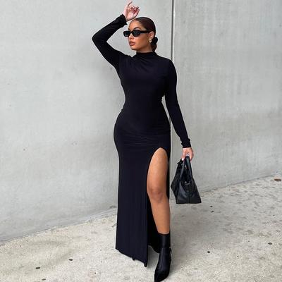 Spring Women's Long-sleeved Slim-fit Backless Sexy Dress