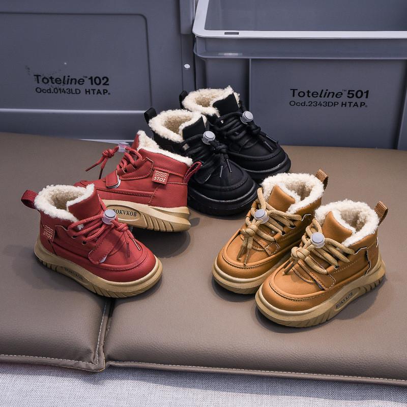 Winter Children Shoes With Thick Plush Insulation And Tpr Outsole For Boys And Girls