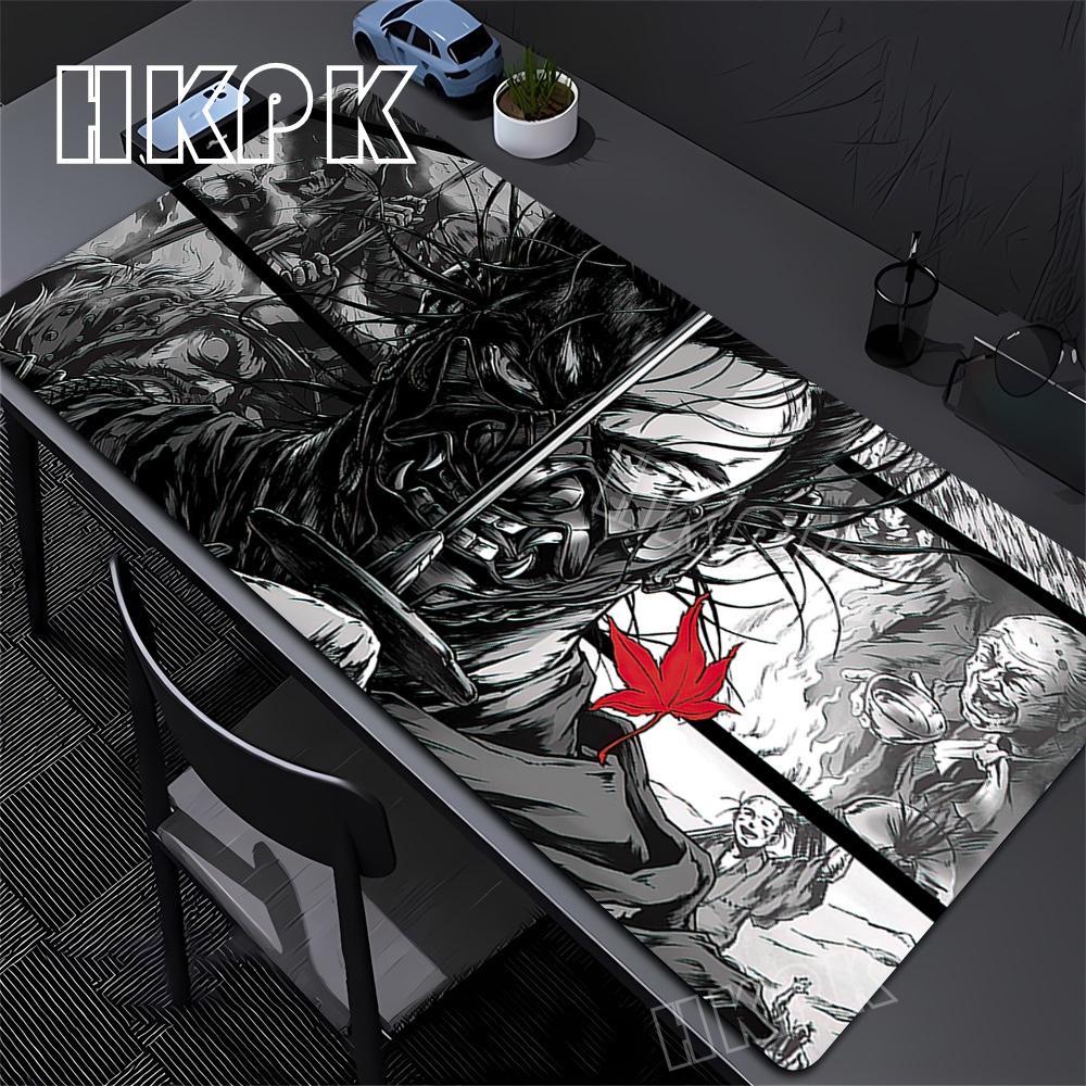 Large Computer Gamer Table Mat Ghost of Tsushima Samurai  Mouse Pad Laptop Desk Mats PC Mousepad Non-slip Rubber Keyboard Pads