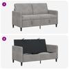 Storage Sofa in Light Grey 152 x 78 x 87 cm Polyester