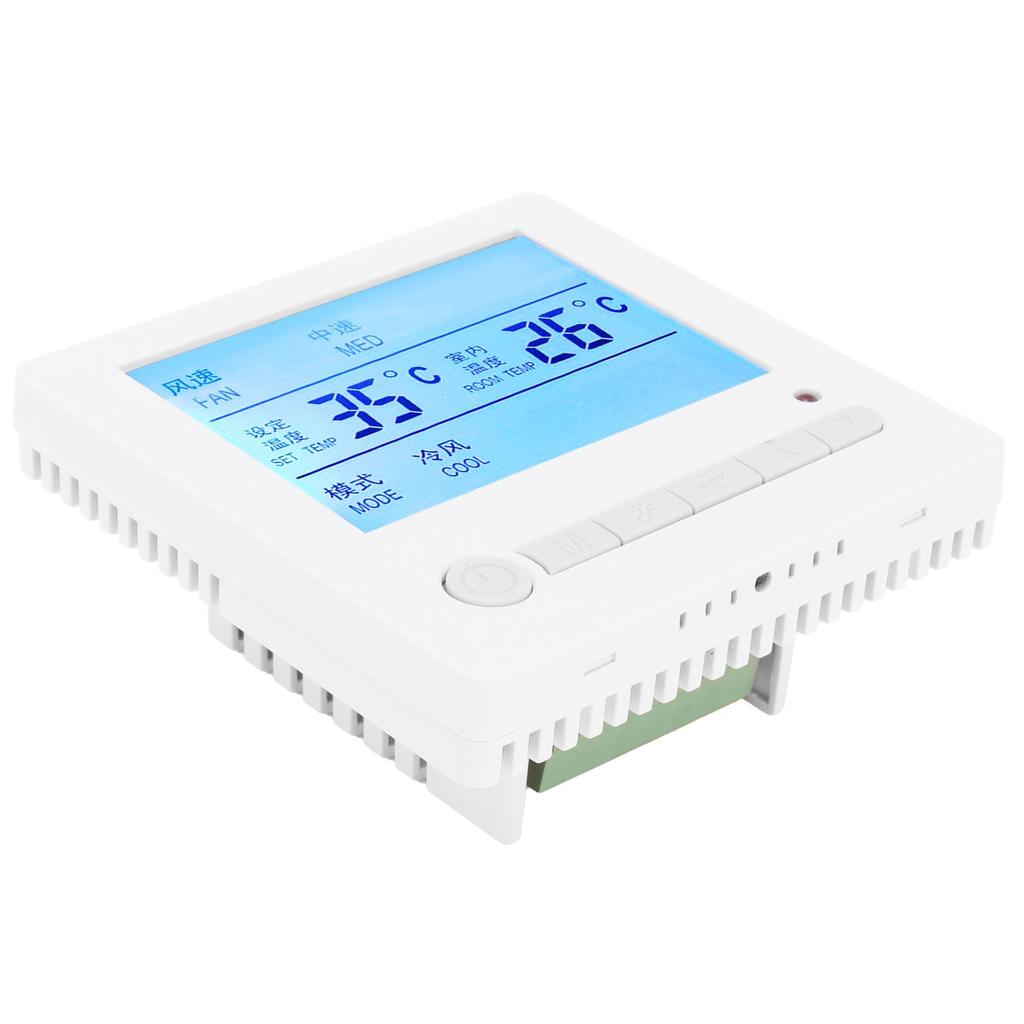AC220V Intelligent LCD Thermostat Fan Coil Temperature Controller Air Conditioning Panel Switch