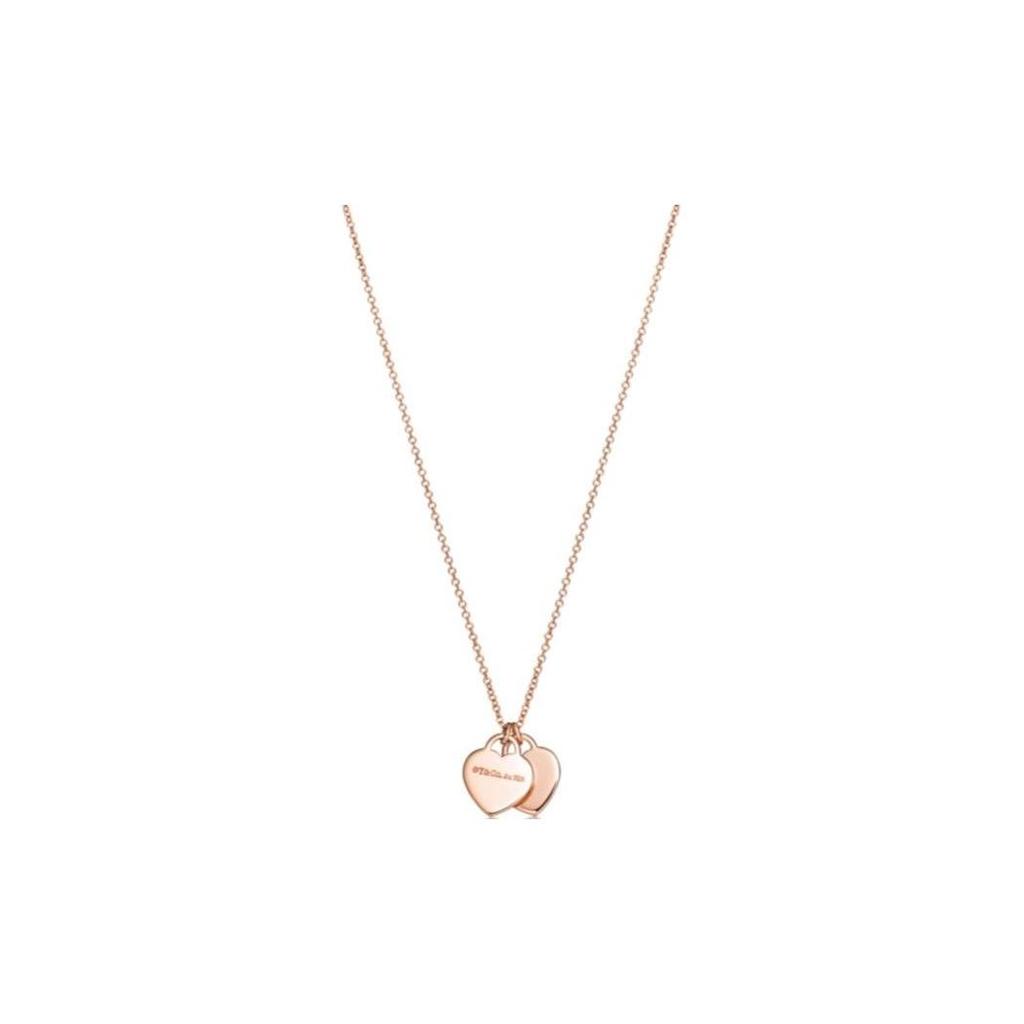 Tiffany & Co.. Return To Tiffany Doppel-Herz-Anhänger Mini-Herz 18 Karat Halskette Damen Halskette Roségold 34790884