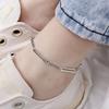 Square Clip Chain Silver 925 Anklet A027