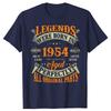 New Men 72th Birthday Tee Vintage Legends Born In 1954 72 Years Old T Shirt Oversize Printed Tee Shirt Casual Short Sleeve