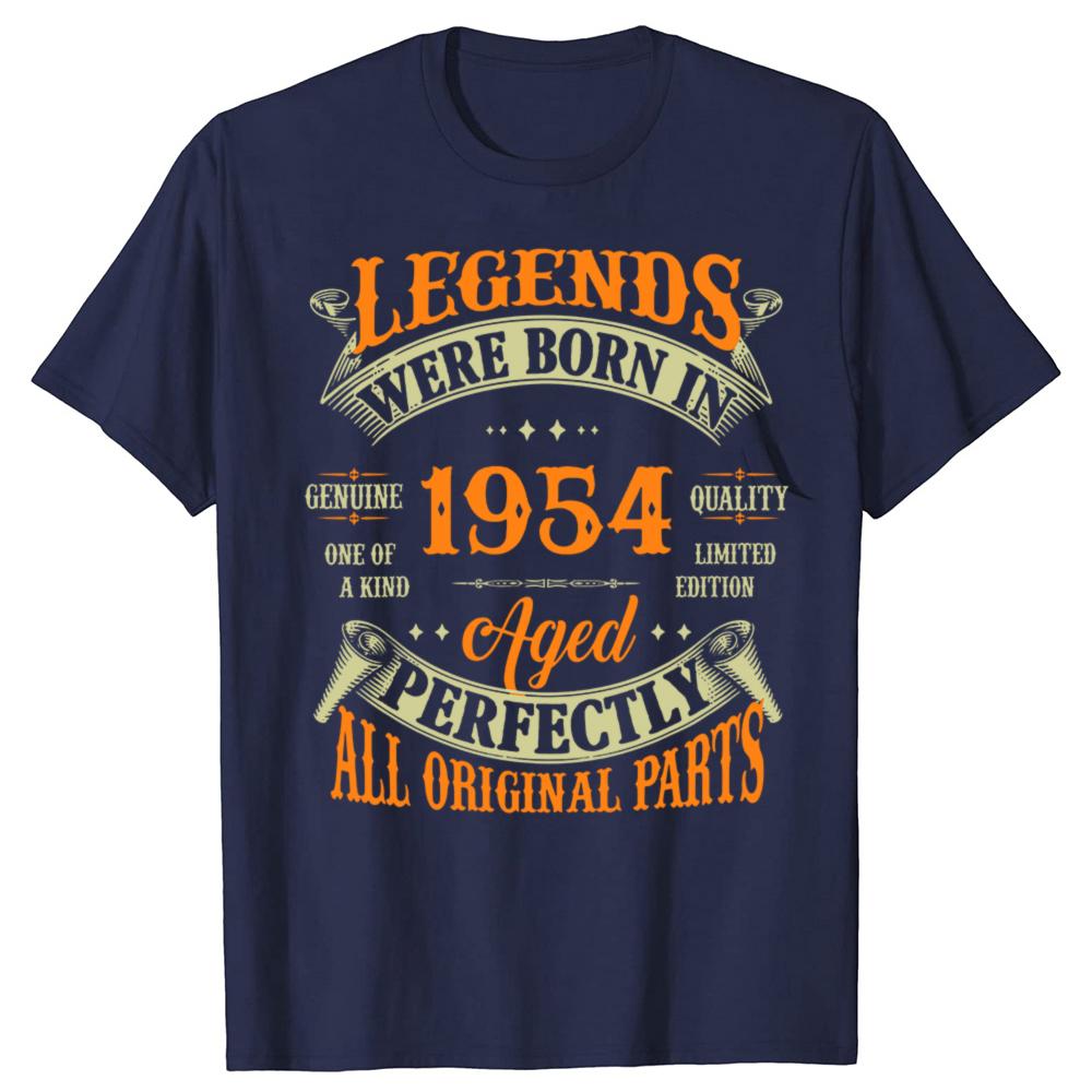 New Men 72th Birthday Tee Vintage Legends Born In 1954 72 Years Old T Shirt Oversize Printed Tee Shirt Casual Short Sleeve