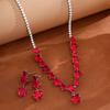 Elegant Zirconia Water Drop Necklace & Earring Set - Versatile Luxury for Brides and Evening Wear