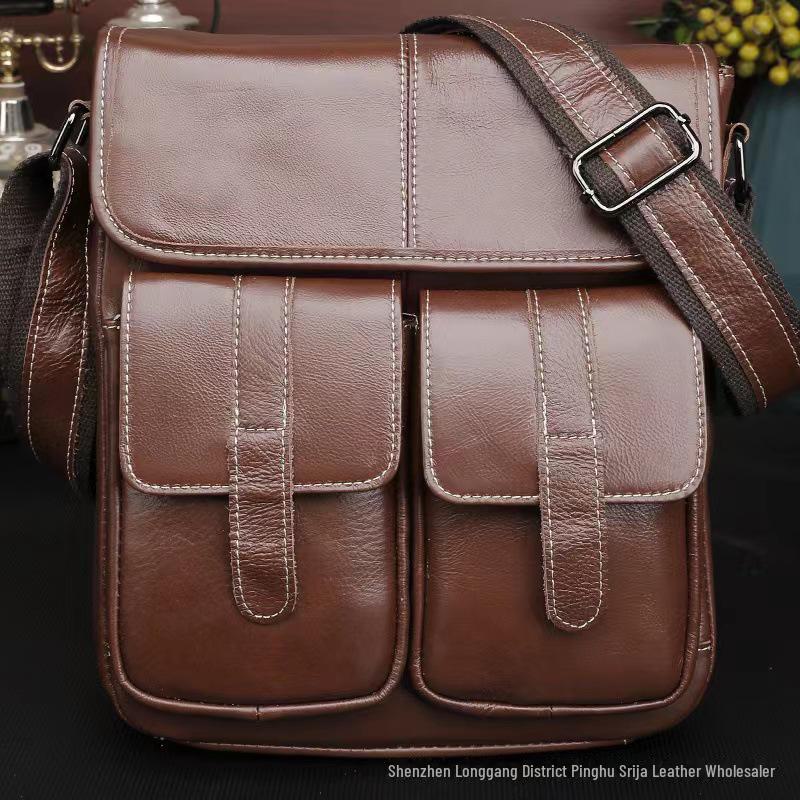 

Мужская сумка-мессенджер Cross-Border Retro из кожи - повседневная деловая спортивная сумка коричневый