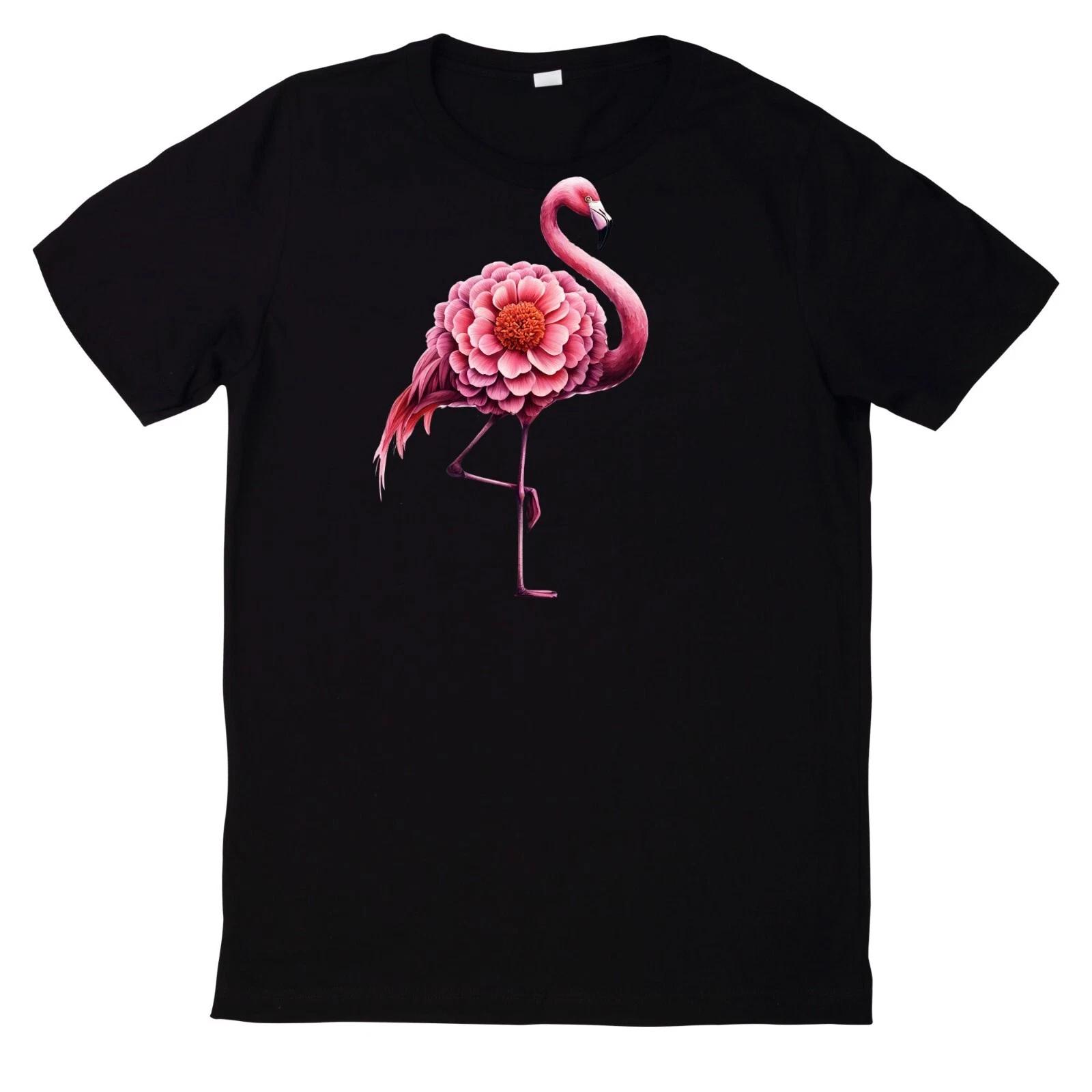 T-Shirt Rosa Blumen Flamingo Motiv S