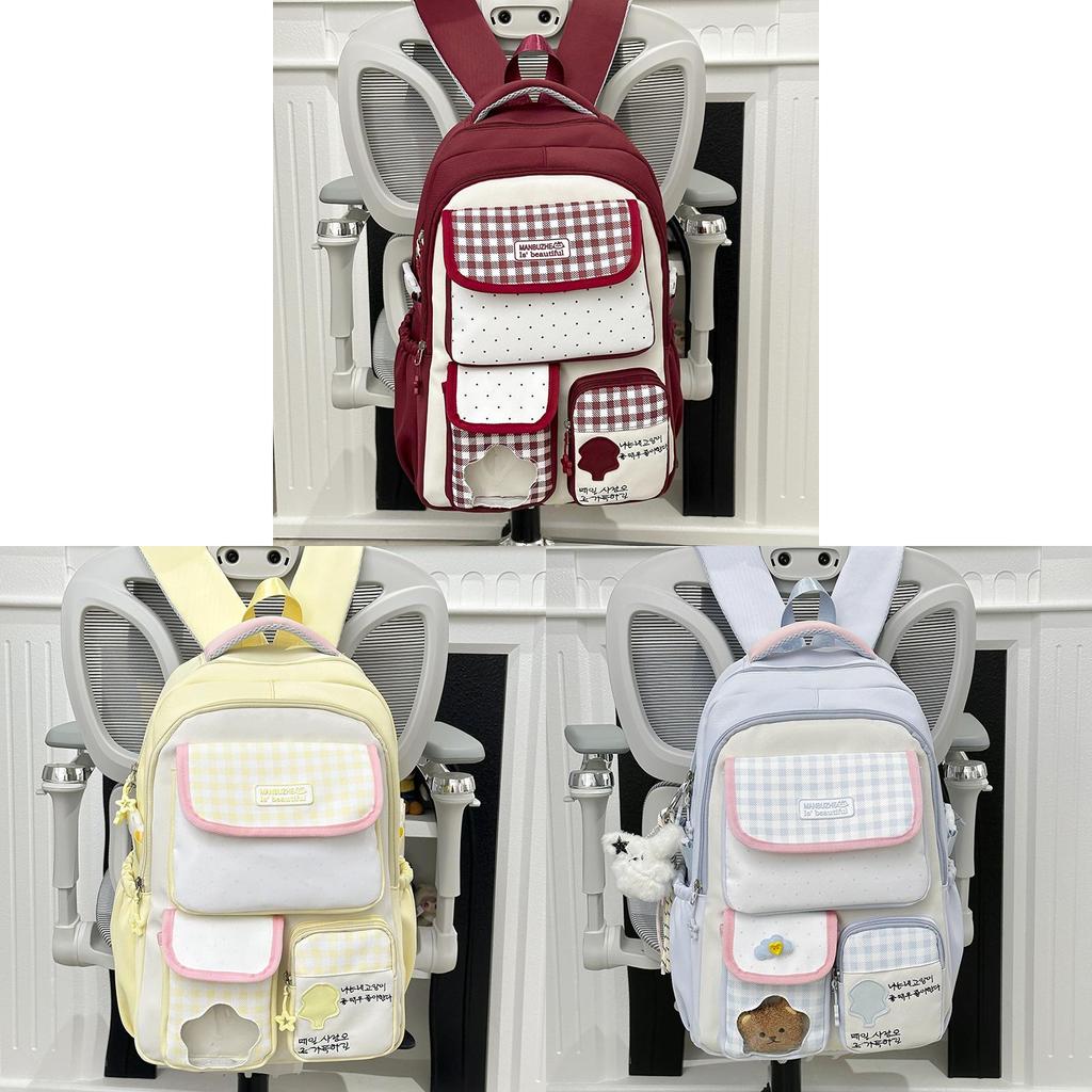 Cute Multiple Compartment School Backpack With Nylon Material For Students