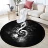 Musical Notes,Round Area Rug,Carpet Rug for Living Room Bedroom Sofa Playroom Decor,Non-slip Floor Mat