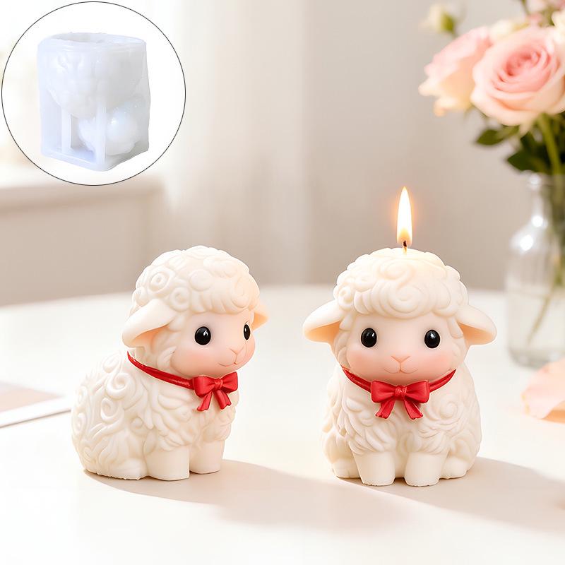 3D Woolly Lamb Silicone Mold for Aromatherapy Candle or Plaster Diffuser