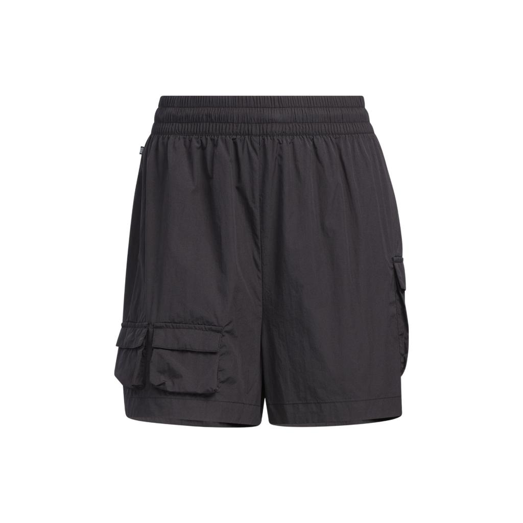 Adidas Originals Solid Pattern Embroidered Woven Casual Shorts Women Shorts Black HP0120