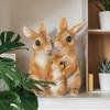Families Of Three Rabbits Ornament Bunny Statue Outdoor Small Resin Ornaments Neutral Decoration For Door Home Landscaping