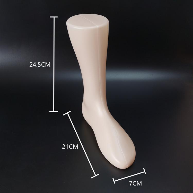 Black Plastic Foot Mannequin Model for Displaying Socks and Shoes - Male & Female Style, Flat-Bottomed, Ideal for Retail and Fashion Showcases.