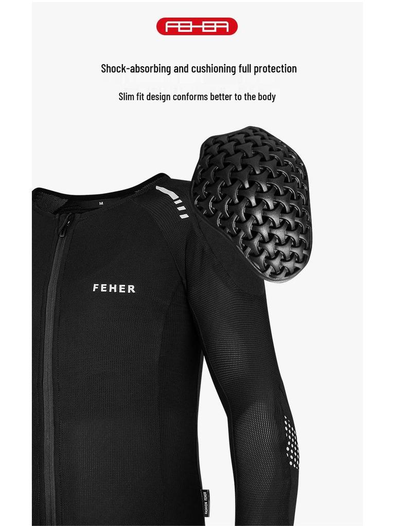 FEHER Soft Armor Summer Motorcycle Riding Suit - Breathable, Ventilated Protective Gear Top