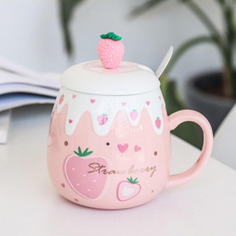 Ceramic Mug with Lid And Spoon High Temperature Ceramic Water Bottle