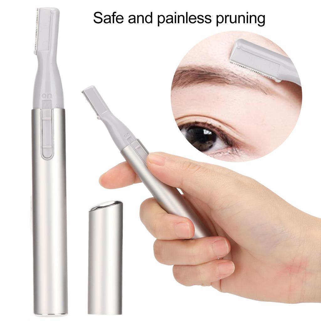Eyebrow Trimmer High Precision Electric Eyebrow Razor Remover for Face Lips Nose Facial Removal Silver
