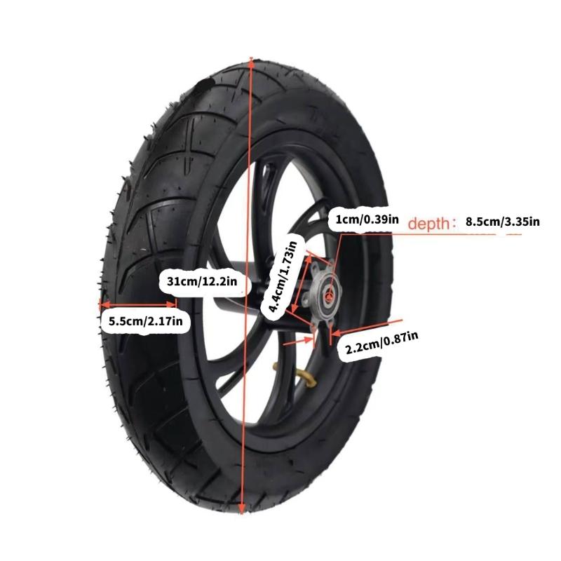 12inch Electric Scooter Wheel Light Weight Inflatable Wheel Aluminum Alloys Disc Brake Rims for Electric Scooter Bike