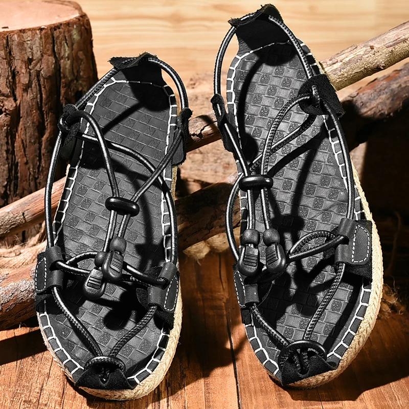 Fashion Gladiator Design Men Sandals Personality Summer Flats Leisure Beach Holiday Shoes Outdoor Male Casual Sandals Men's Flip Flops