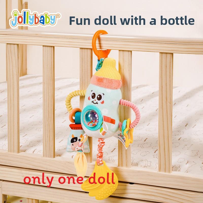 Plush Baby Car Seat Pendant With Rattle For Infant Sensory Development And Teething
