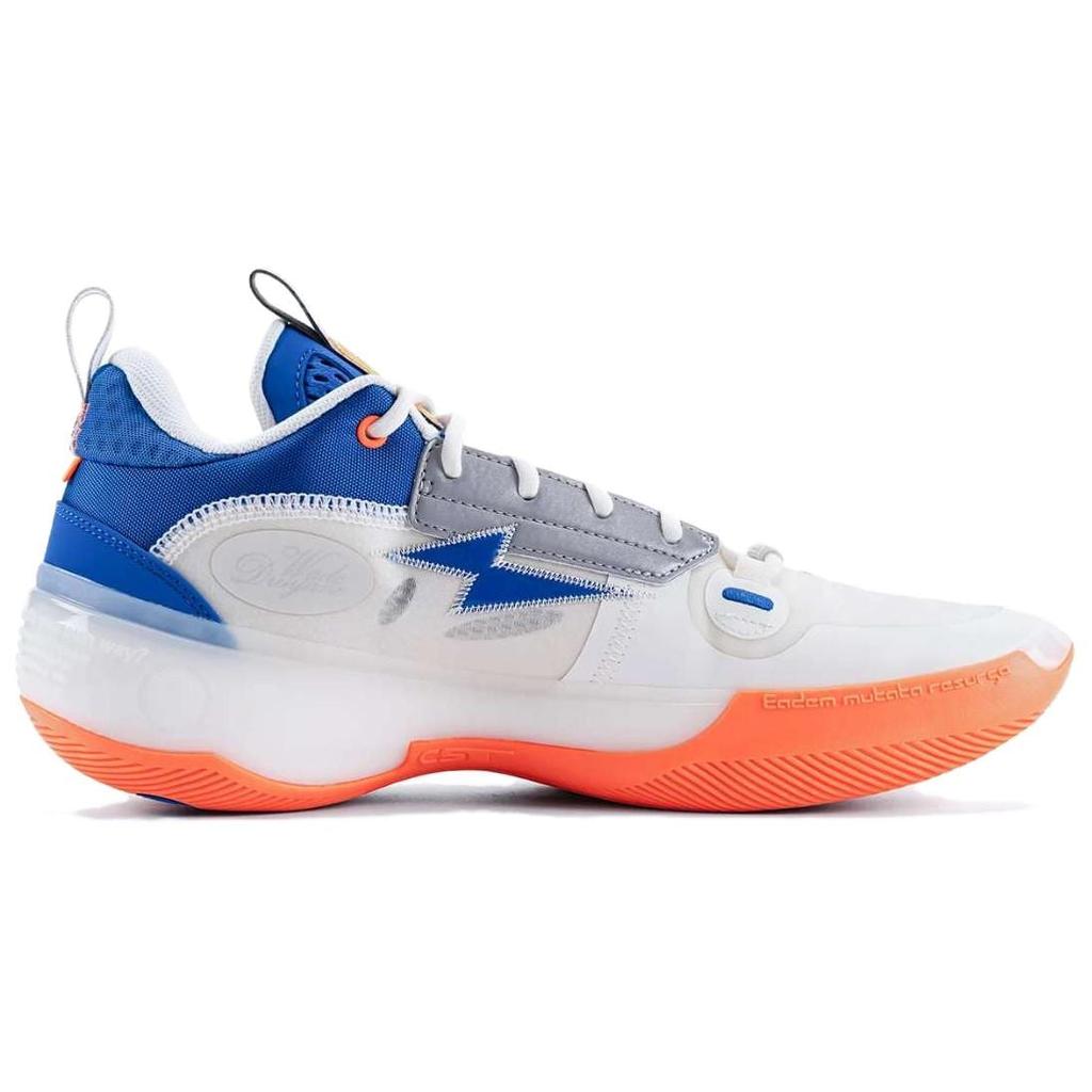Pantofi de baschet Li Ning WOW 10 TPU cu profil jos pentru bărbați Alb Albastru Roșu ABAS083-39