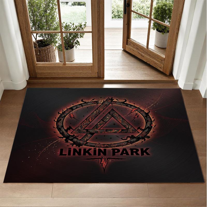 Linkin Park Design Crystal Velvet Rug Soft Decorative Mat for Bedroom Entrance