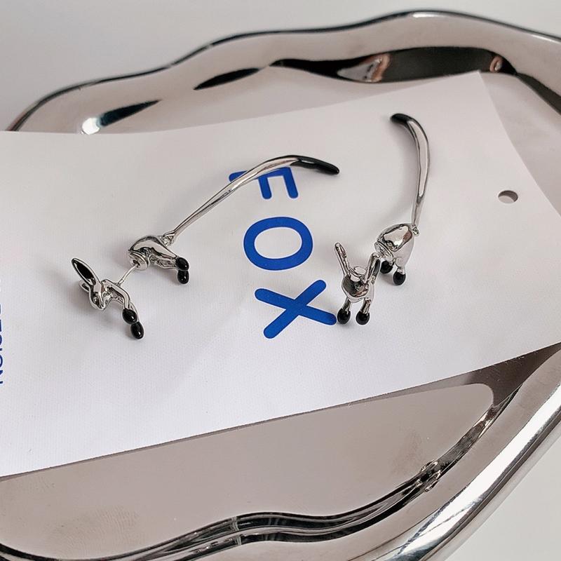 Lange Kwastjes Oorbellen Dieren Oorbellen voor Meisjes Leuke Kleine Vos Stud Oorbel Lange Staart Vos Oorbellen Tiener Meisjes Mode