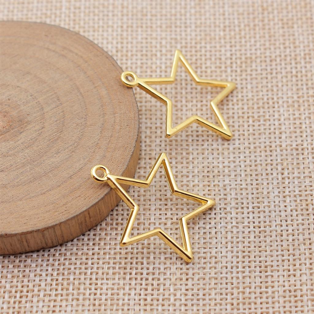 20pcs 30x27mm 5 Colors Hollow Star Charms Zinc Alloy DIY Handmade Jewelry Making Accessories