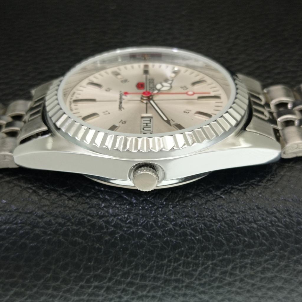 VINTAGE SEIKO 5 AUTOMATIC 6309A REFURBISHED JAPAN MENS SILVER WATCH A442837-1