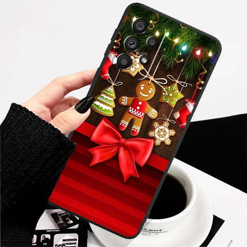 Świąteczne Pudełko Prezentowe Etui na Telefon Dla Samsung A73 A72 A71 A55 A54 A53 A52 A51 A13 A22 A16 A15 A12 A14 A26 A07 5G Czarne