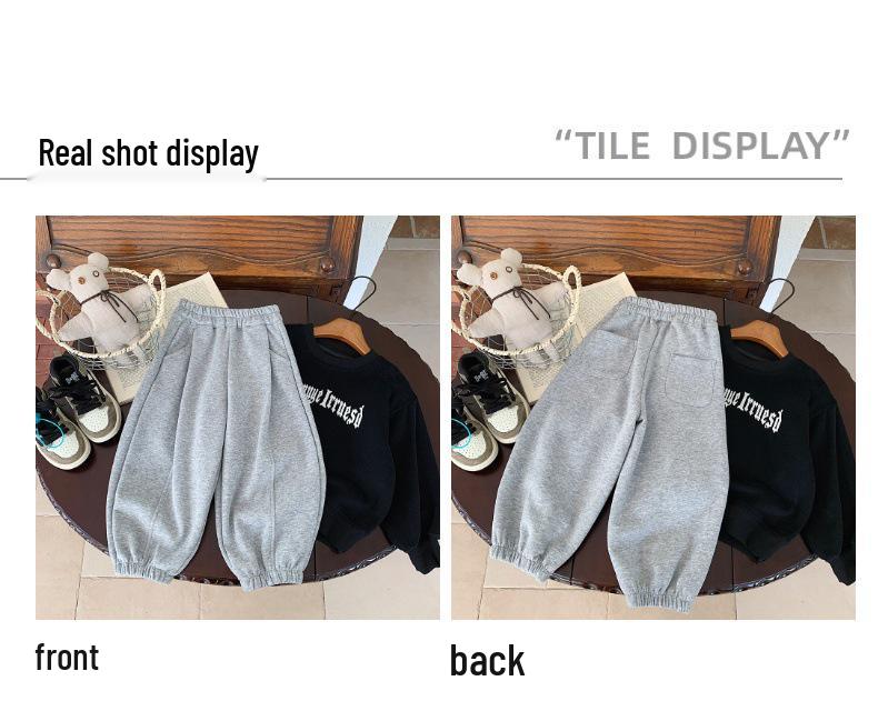 2025 Spring Boys' Korean Style Solid Color Casual Sweatpants - Versatile and Trendy Kids' Clothing
