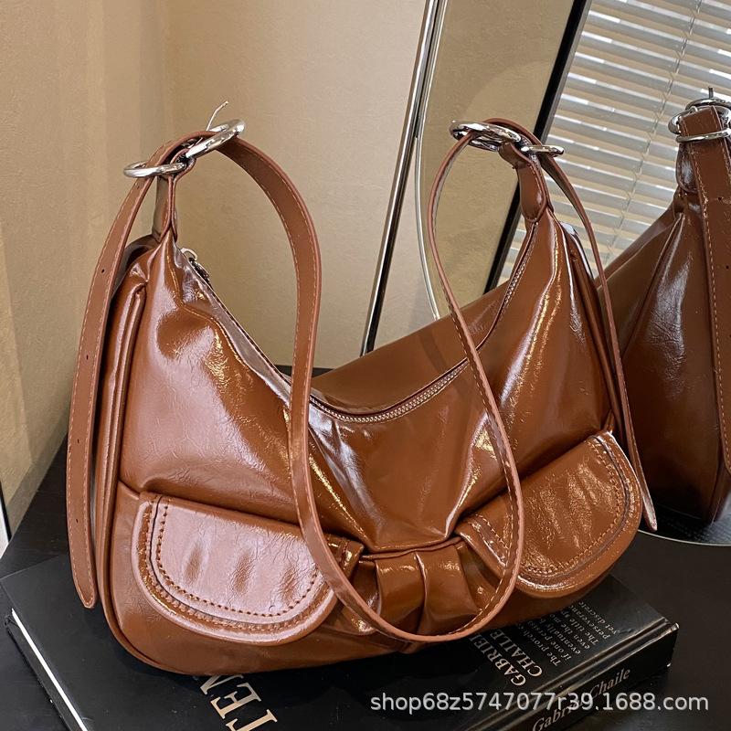 2025 new bag women's niche design Sen Meng women's bag autumn and winter retro feeling foreign tote bag shoulder messenger bag