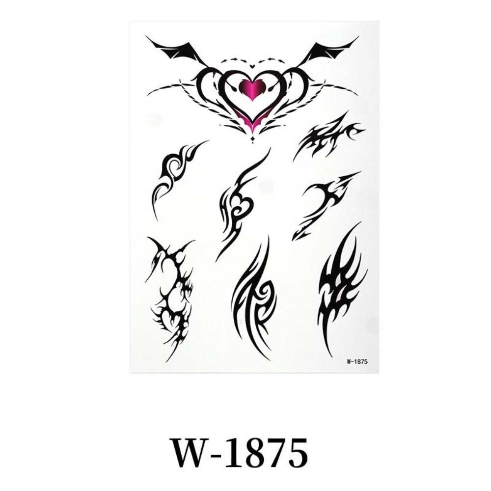 Y2k Spicy Girl Punk Style Tattoo Aufkleber Totem Schmetterling Wasserdicht Temporäres Tattoo Dämon Liebesherz Langanhaltend