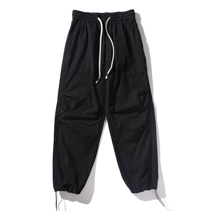 Foreign Trade Japanese-Style Washed Cotton Light Workwear Pants with Drawstring Elastic Waist, Straight-Leg Casual Pants, Jogger Pants for Men