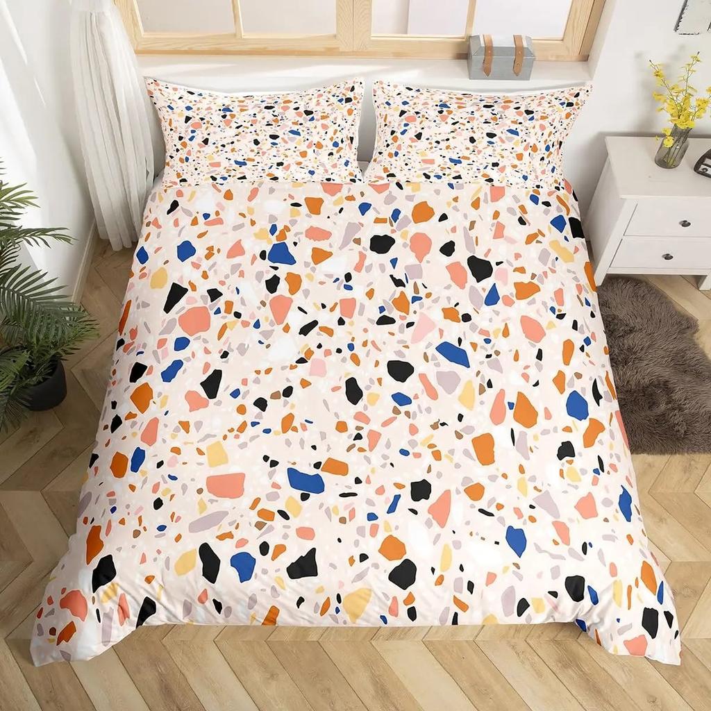 Abstract Stone Bedding Set Single Twin Full Queen King Size Polyester Bedroom Duvet Cover Aldult Kids Comforter Quilt Cover Set