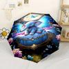 Floral Elephant Automatic Folding Umbrella Light And Portable Suitable For Outdoor Leisure Timet10