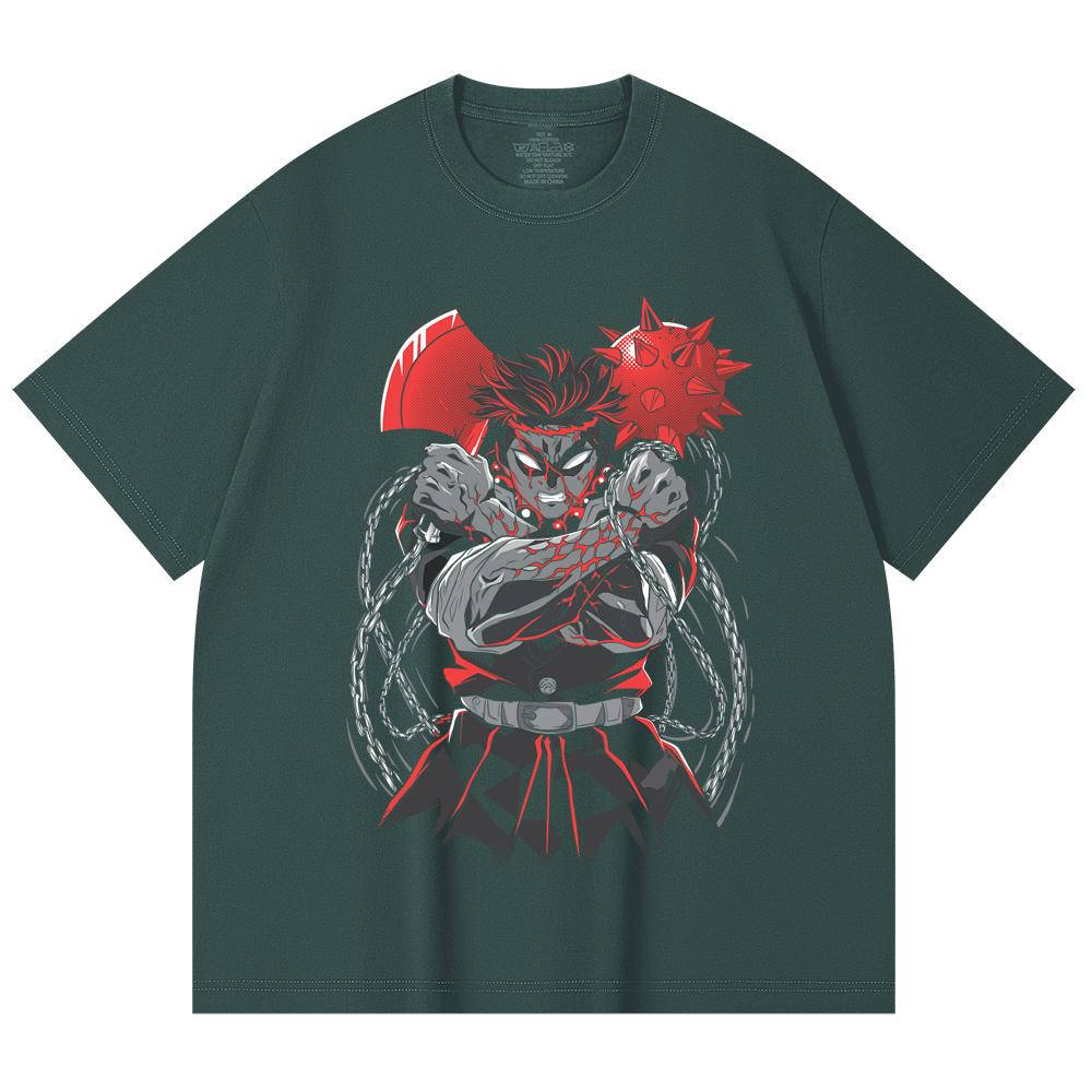 230 Gsm 100% Cotton Demon Slayer V24 Gyomei Print Unisex Heavy Cotton T Shirt