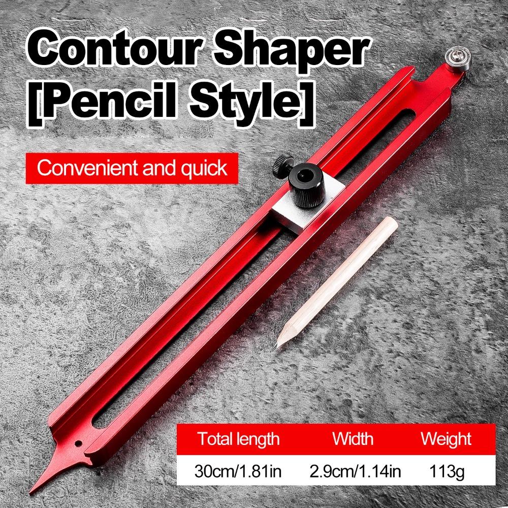 

Durable Adjustable Pencil Holder Contour Gauge Multi-Purpose DIY Measuring Woodworking Edge Measuring Profile Scribe Tool червоний