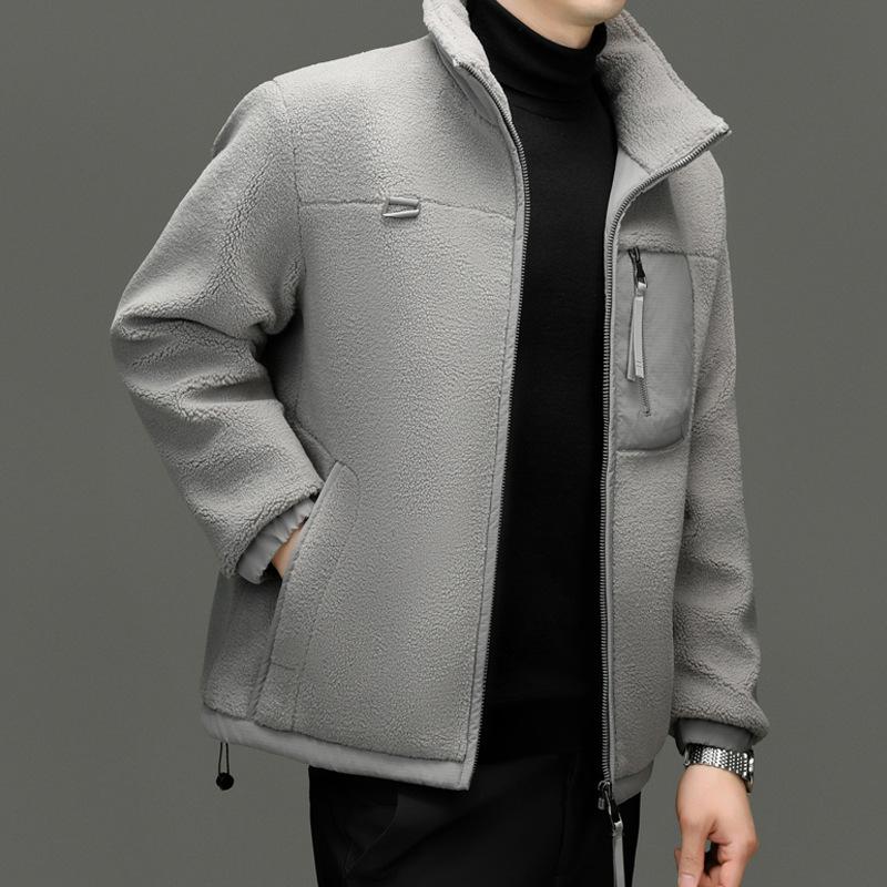 Men'S Down Jacket Granular Fleece Winter Fashion Men'S Fleece Lamb Fleece Jacket Men'S Clothing