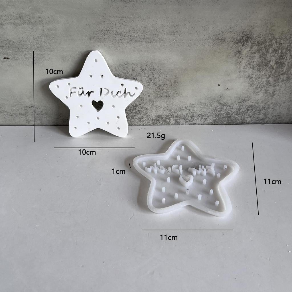 Star Hollow Digital Five-pointed Star Storage Box Silicone Mold Festive Atmosphere Decorative Light Plaster Resin Drop Glue Mold
