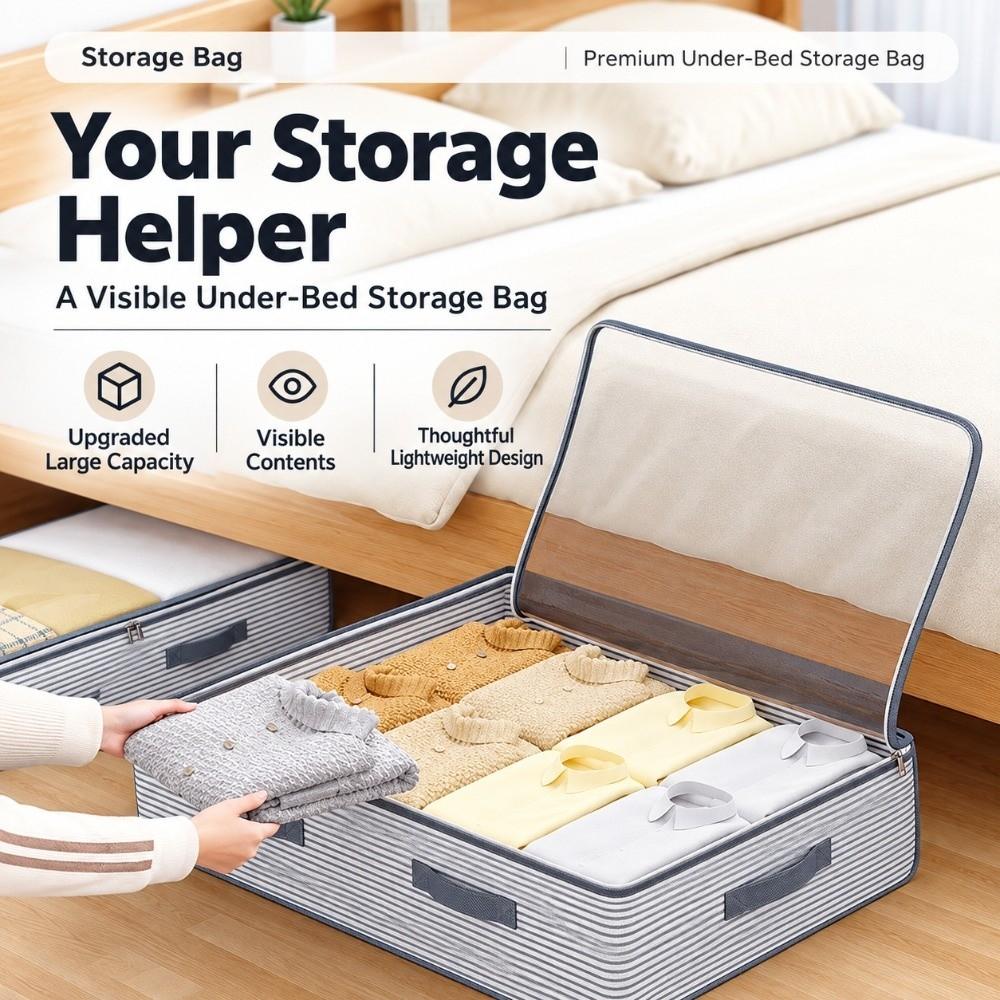 Dust-Proof Under Bed Storage Box Large Capacity Bedding Storage Box Under Bed Storage