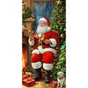 Sitting Santa Claus Linings for Christmas Doors Christmas Decorations 2025 Santa with Puppy Door Cover Indoor And Outdoor Decors