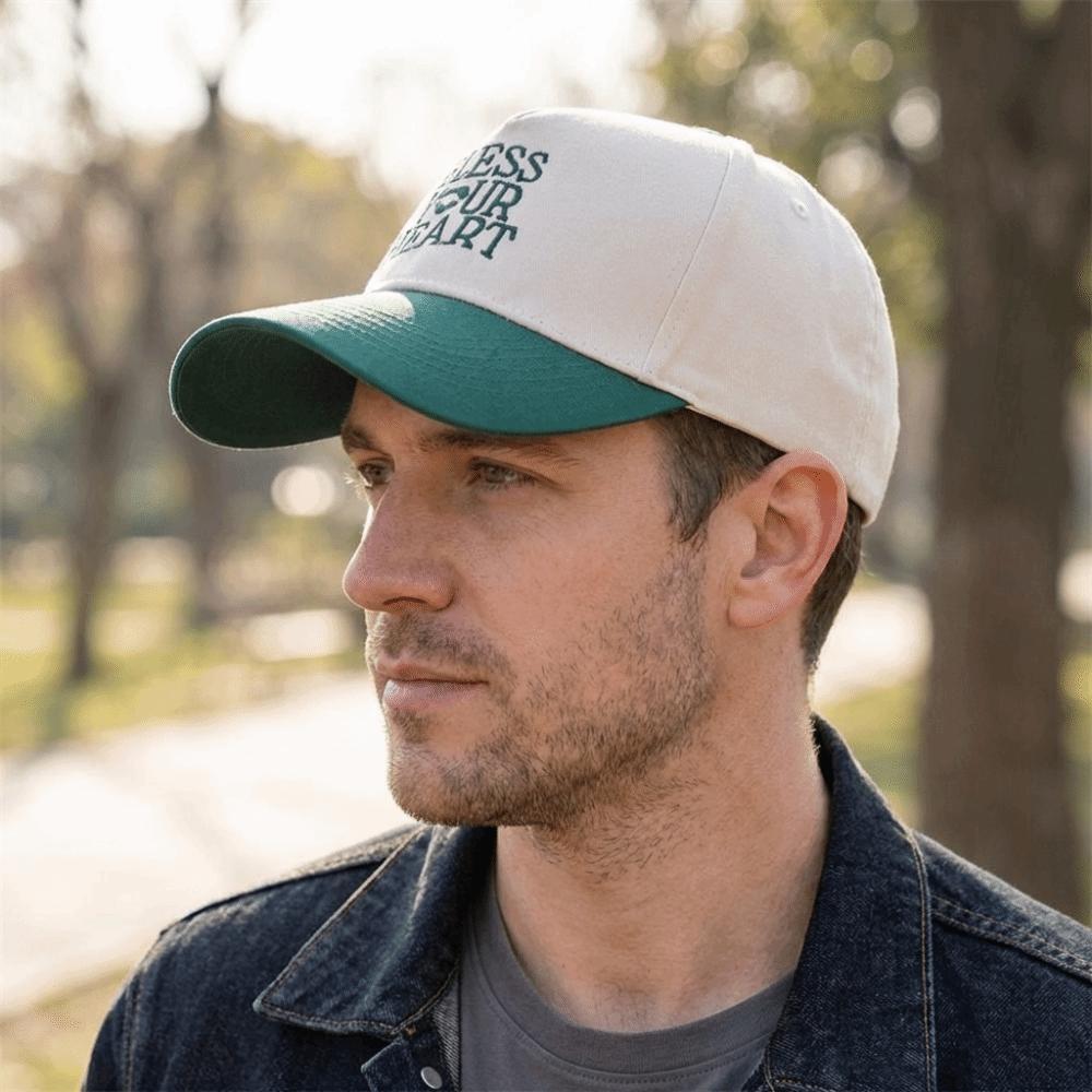 Trend Wide Brim Baseball Hat Casual Adjustable Baseball Cap Bless Your Heart Letter Embroidery Sun Hat Men