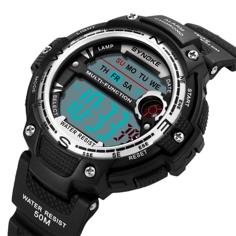 Top Brand New Sports Electronic Watch Men's Sports Watch Multifunctional Waterproof Student Watch