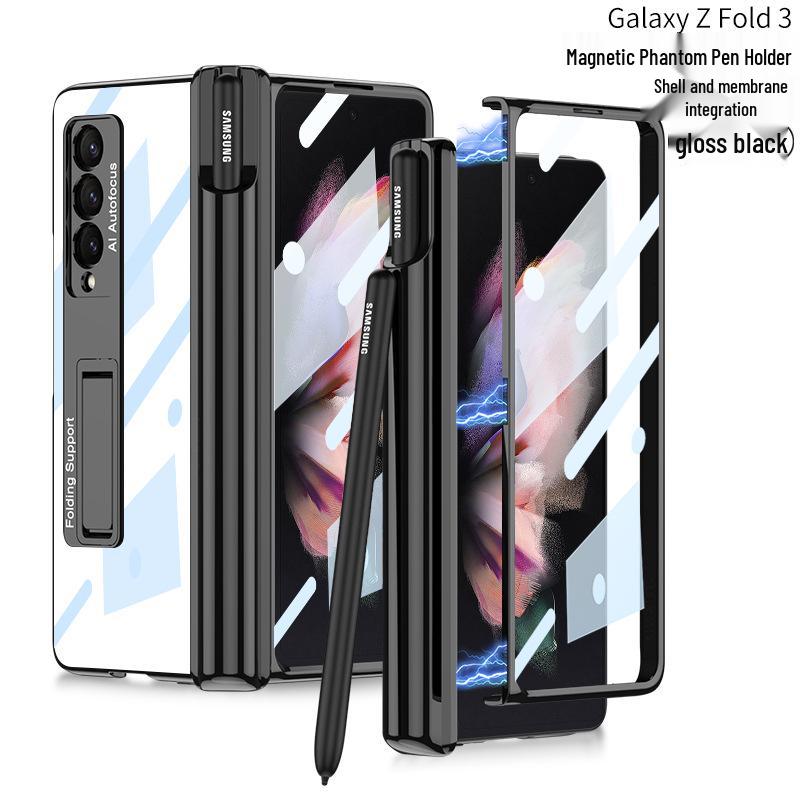 

Прозрачный гальванизированный чехол GKK для Samsung Fold3 с подставкой-держателем для стилуса Without Pen