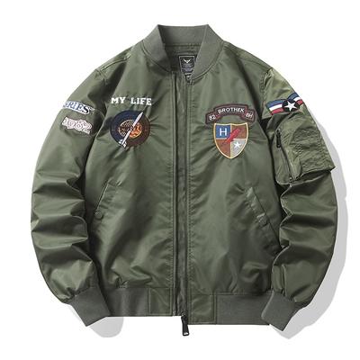 Fliegeranzug Pilotenjacke Herren Locker Bestickt Baseballuniform Herbst Übergröße Arbeitsjacke