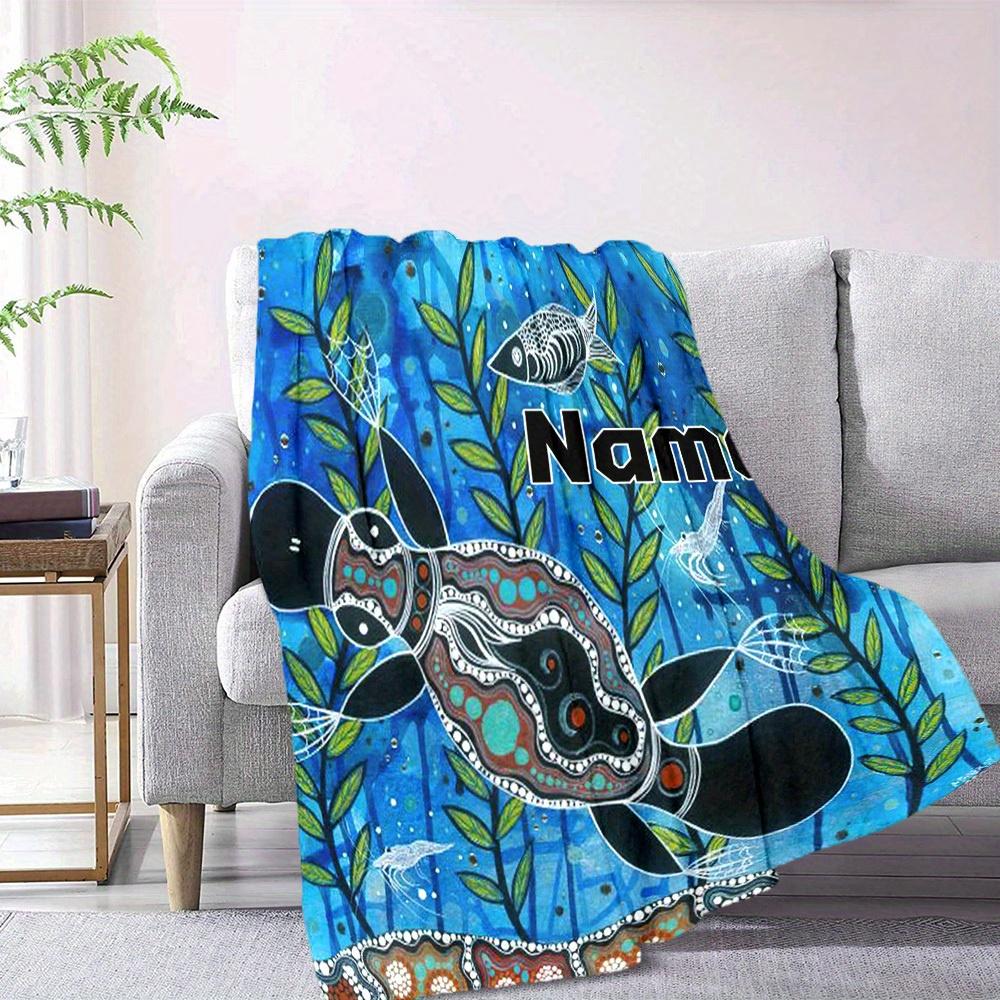 Sea Life Customize Your Name Blankets Comfortable Soft Lightweight Allseason Multipurpose Blanket For Picnics Sofas Offices Beds Living Rooms Perfect