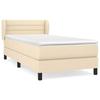 3126298 vidaXL Lit à sommier tapissier avec matelas Crème 90x200 cm Tissu