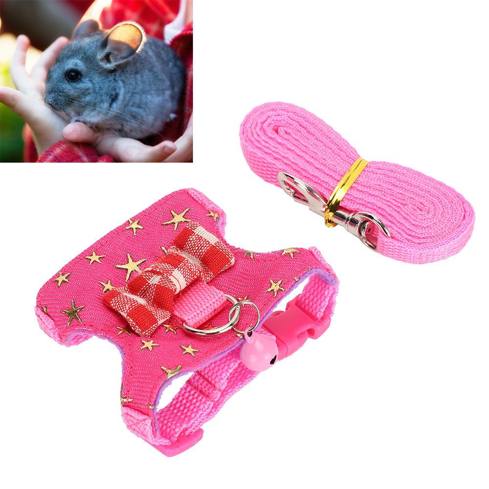 Small Animal Walking Harness Vest Leash Set Outdoor Chest Strap for Ferret Chinchilla Squirrel Pet Supplies